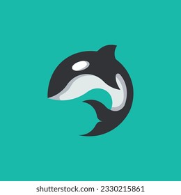 Vector illustration of orca cartoon