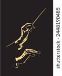 Vector illustration of orchestra conductor