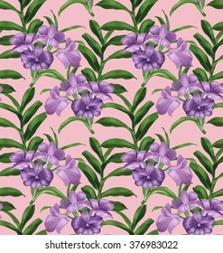Vector Illustration of  orchid seamless pattern