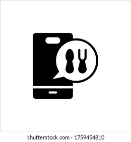 Vector illustration order food icon or logo black color with line design style.