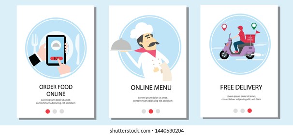 Vector illustration of order online poster  