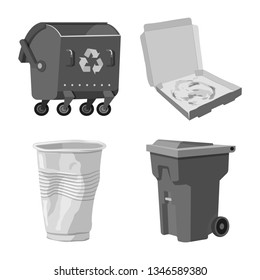 Vector illustration of order and recycling icon. Collection of order and sort vector icon for stock.