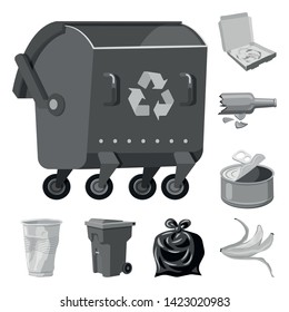 Vector illustration of order and recycling icon. Set of order and sort vector icon for stock.