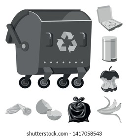 Vector illustration of order and recycling sign. Set of order and sort vector icon for stock.