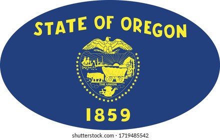 vector illustration of Oregon flag