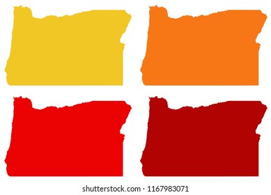 vector illustration of Oregon maps