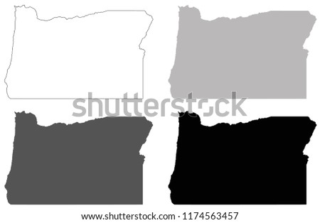 vector illustration of Oregon maps