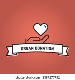 VECTOR ILLUSTRATION OF ORGAN DONATION LINE ICON SET