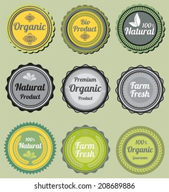 Vector illustration of  organic badges and labels set