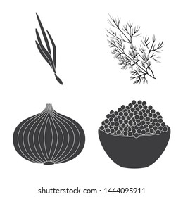 Vector illustration of organic and cooking icon. Set of organic and flavors stock symbol for web.