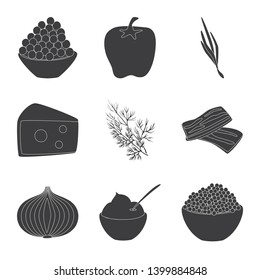 Vector illustration of organic and cooking logo. Collection of organic and flavors stock vector illustration.