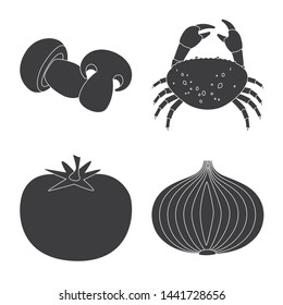 Vector illustration of organic and cooking logo. Set of organic and flavors vector icon for stock.