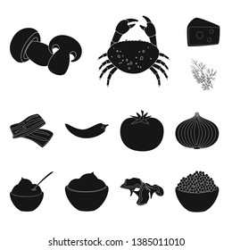 Vector illustration of organic and cooking sign. Set of organic and flavors vector icon for stock.