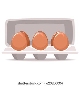 Vector Illustration of Organic Eggs inside the Box