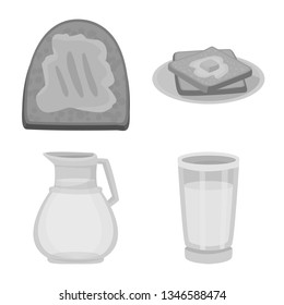 Vector illustration of organic and ingredient logo. Set of organic and product stock symbol for web.