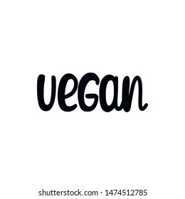 Vector illustration of organic label. Handwritten lettering. Eco, bio, vegan