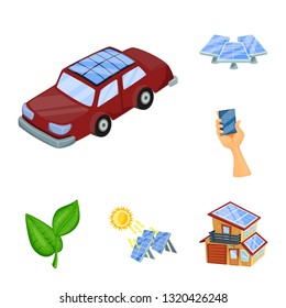 Vector illustration of  and organic  logo. Collection of  and Solar stock vector illustration.