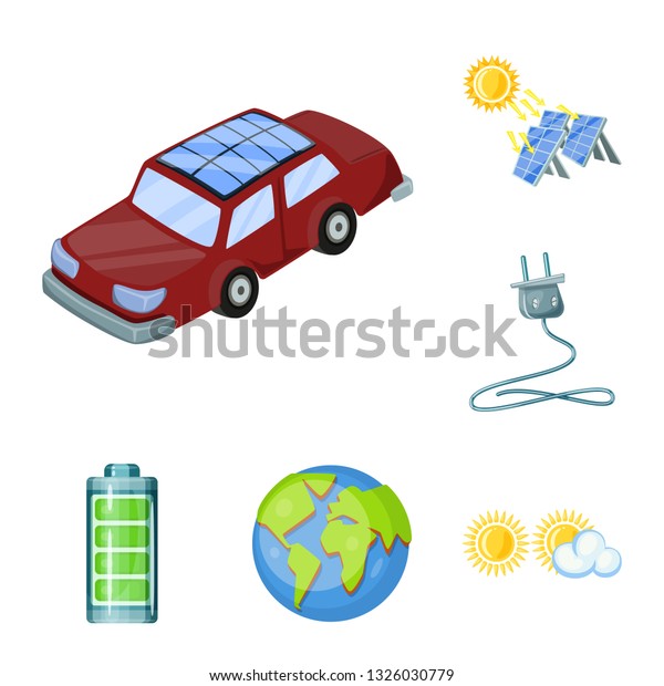 Vector illustration of  and organic \
logo. Collection of  and Solar stock vector\
illustration.