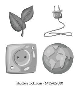 Vector illustration of organic and nature sign. Collection of organic and panel vector icon for stock.