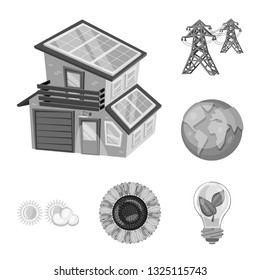 Vector illustration of organic  and nature symbol. Set of organic  and panel vector icon for stock.