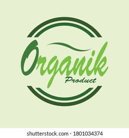 ilustración vectorial del emblema de la etiqueta del producto orgánico