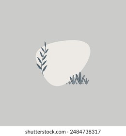 Vector illustration of organic shape of flower text box