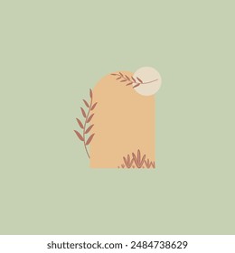 Ilustración vectorial de la forma orgánica del cuadro de texto floral