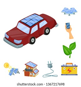 Vector illustration of  and organic  sign. Collection of  and Solar vector icon for stock.