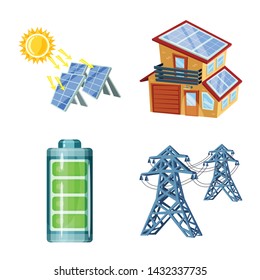 Vector illustration of and organic symbol. Set of and Solar vector icon for stock.