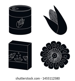 Vector illustration of organic and vegetarian sign. Collection of organic and food stock vector illustration.