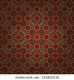 Vector illustration. Orient popular style. Textured seamless pattern. Abstract blurred paisley red, brown and orange ornament. Sloping seamless colorful ornament for design and backgrounds.