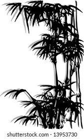 vector illustration of oriental bamboo painting
