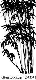 vector illustration of oriental bamboo painting