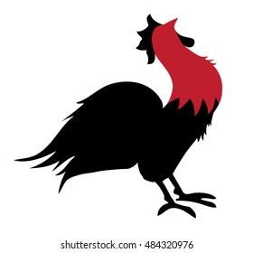 vector illustration of oriental card with rooster