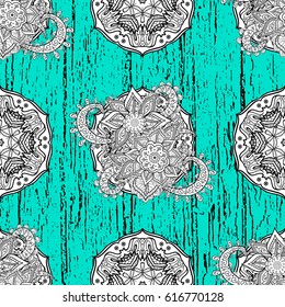 Vector illustration. Oriental vector classic blue and white pattern. Seamless abstract background.