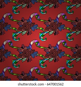 Vector illustration. Oriental vector classic blue and colorful pattern. Seamless abstract background.