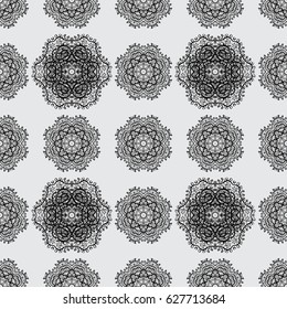 Vector illustration. Oriental vector classic gray and dim pattern. Seamless abstract background.