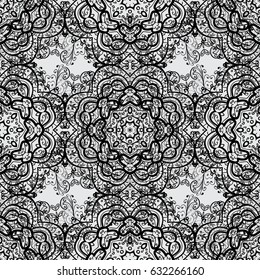 Vector illustration. Oriental vector classic gray and dim pattern. Seamless abstract background.