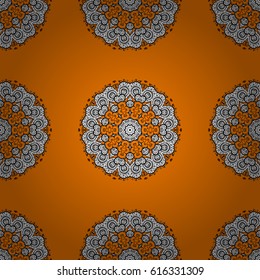 Vector illustration. Oriental vector classic orange and white pattern. Seamless abstract background.