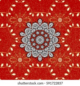 Vector illustration. Oriental vector classic red and golden pattern. Abstract background.