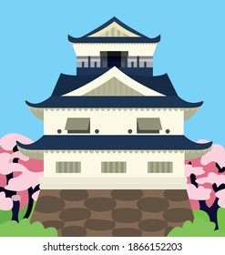 Ilustración vectorial de una construcción oriental
