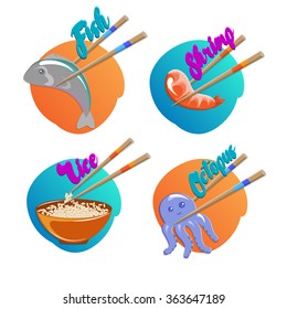 Vector illustration of Oriental cuisine