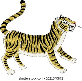 Vector illustration of oriental tiger, zodiac