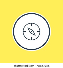 Vector Illustration Of Orientation Outline. Beautiful Location Element Also Can Be Used As Compass Element.