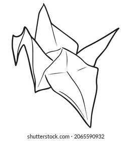 vector illustration of origami bird graphic design, icon, art tattoo sketch, hand draw, use in print