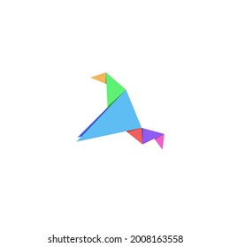 Ilustración vectorial de una forma de pájaro origami. Adecuado para ser utilizado como logotipos, iconos, etc.