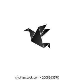 Vector illustration of an origami bird shape. Suitable for use as logos, icons, etc.