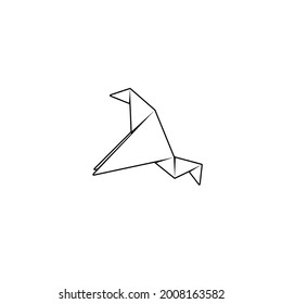 Ilustración vectorial de una forma de pájaro origami. Adecuado para ser utilizado como logotipos, iconos, etc.