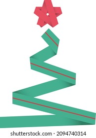 Vector illustration of an origami Christmas tree