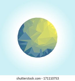 Vector illustration with origami circle